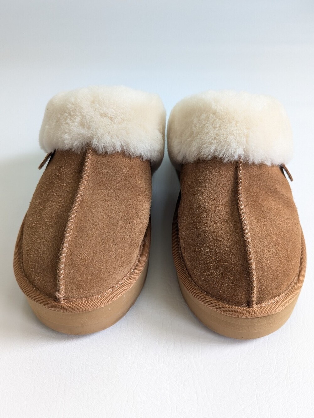 Fireside By Dearfoams Women's Merton Shearling Scuff Slippers Chestnut Size 9